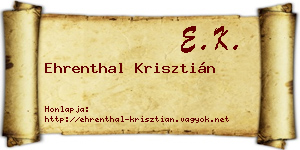 Ehrenthal Krisztián névjegykártya